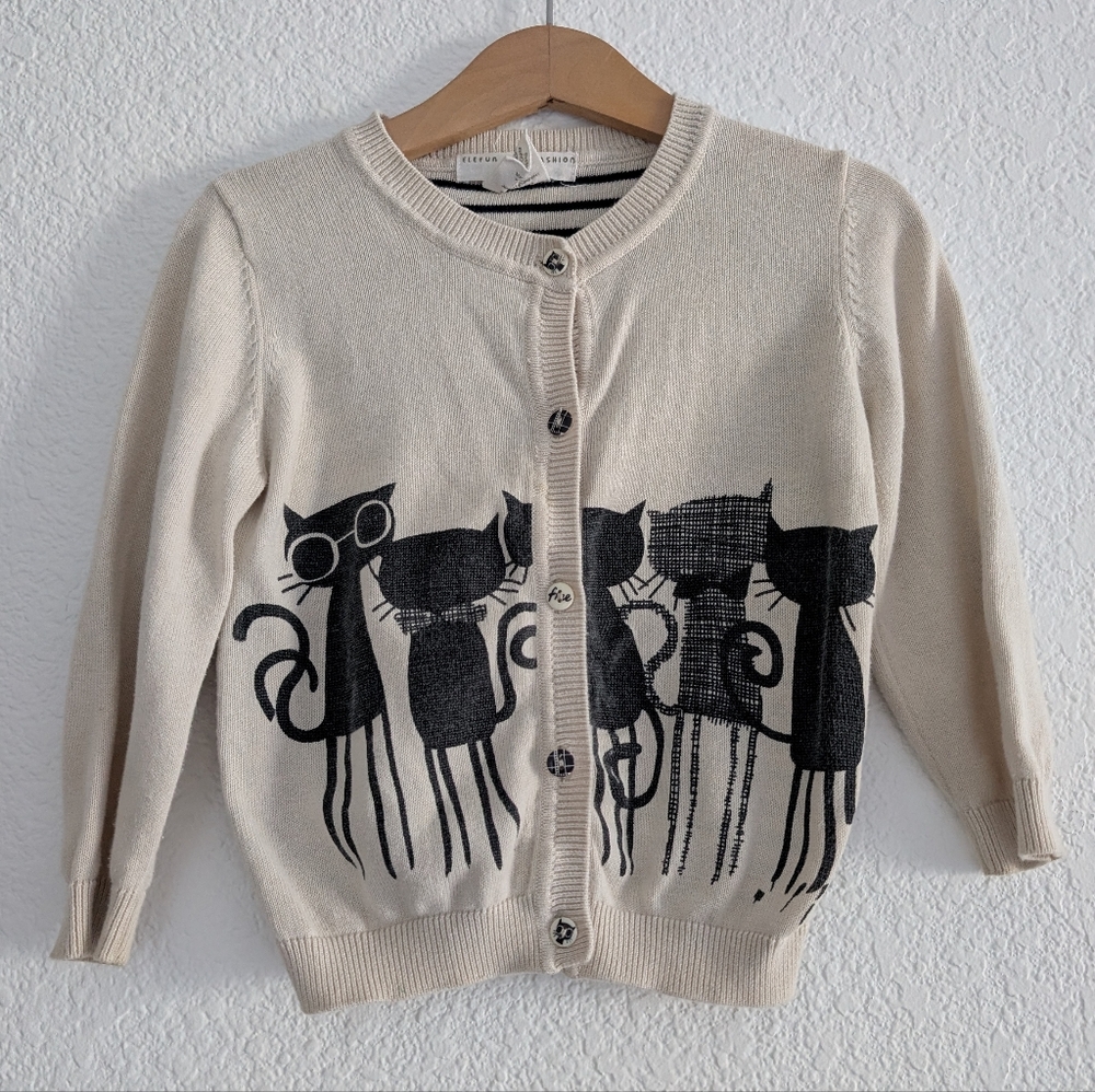 Cat Print Sweater Kids 2-3 Years
